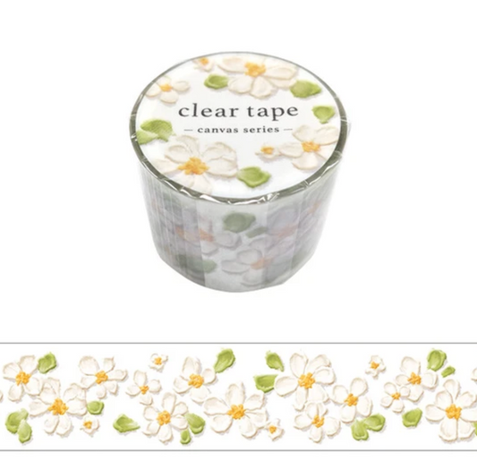 Canvas Flower White Clear Tape 30mm Width