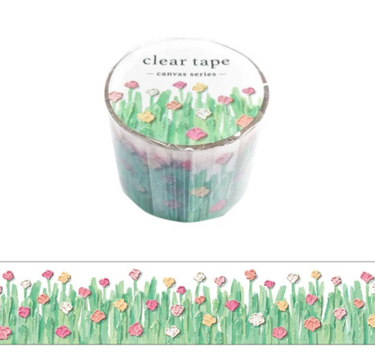 Canvas Flower Garden Clear Tape 30mm Width