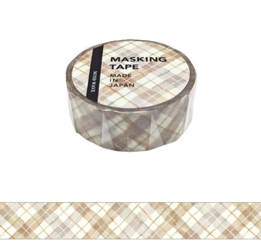Check Washi Tape #4 (Brown)