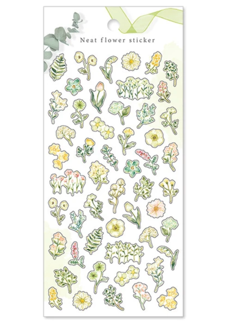 Neat Flower Sticker Green