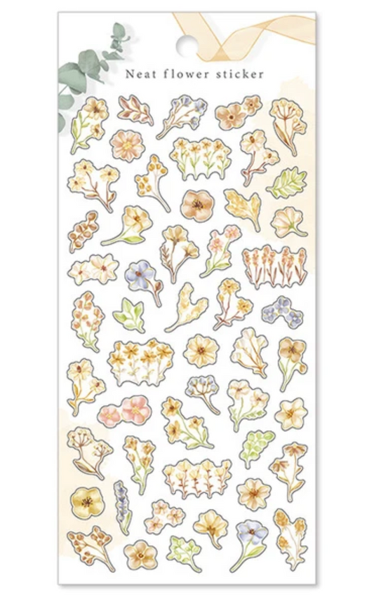 Neat Flower Sticker Beige