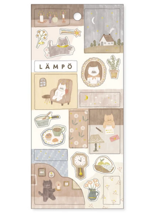 Lampo - Cat and Night Sticker Sheet