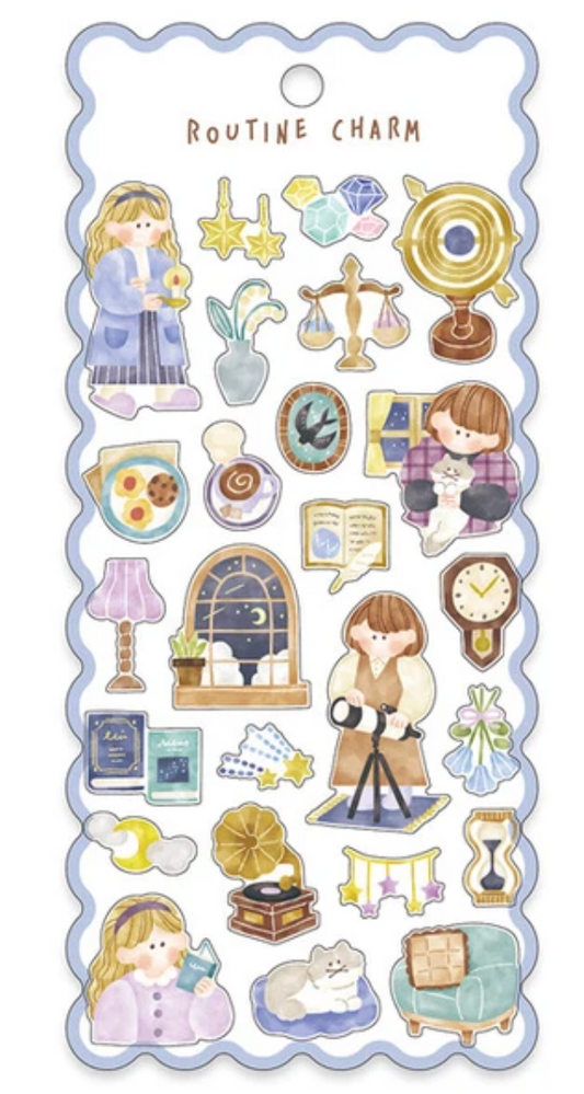 Routine Charm Sticker Sheet - Night