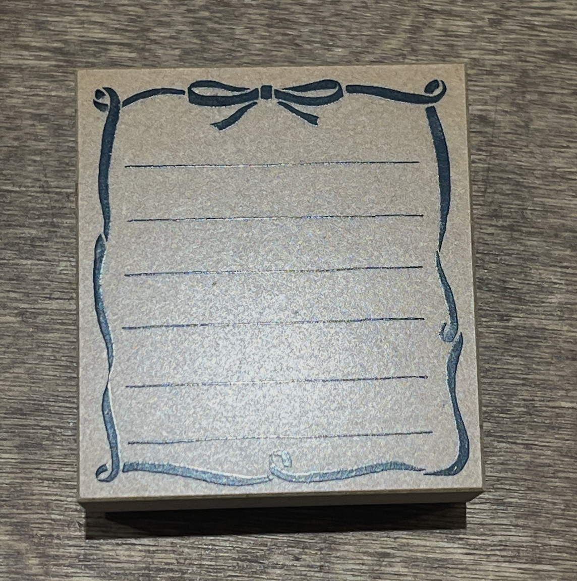 Bow Note Rubber Stamp