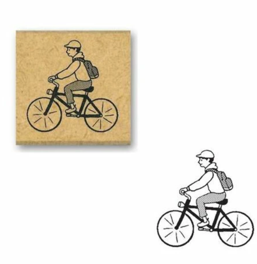 Boy on Bike Stamp