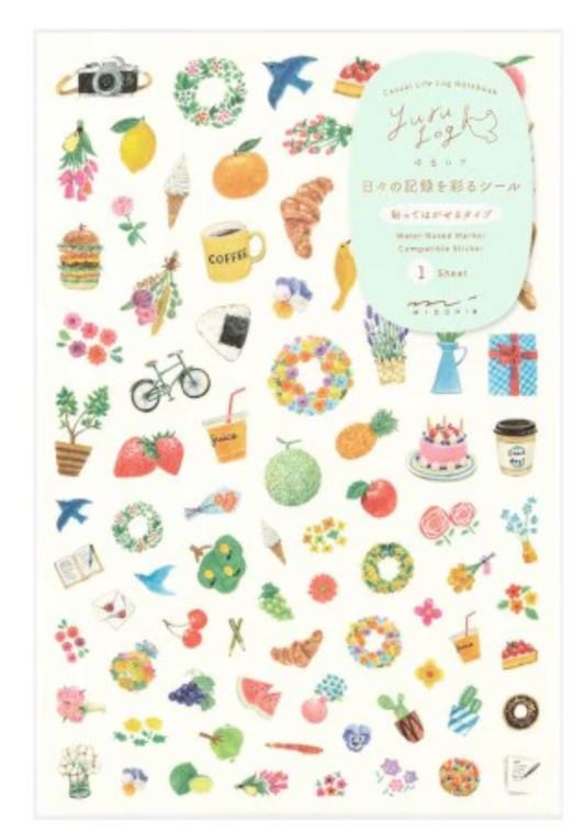 Yuru Log Stickers - 1 Sheets Motif