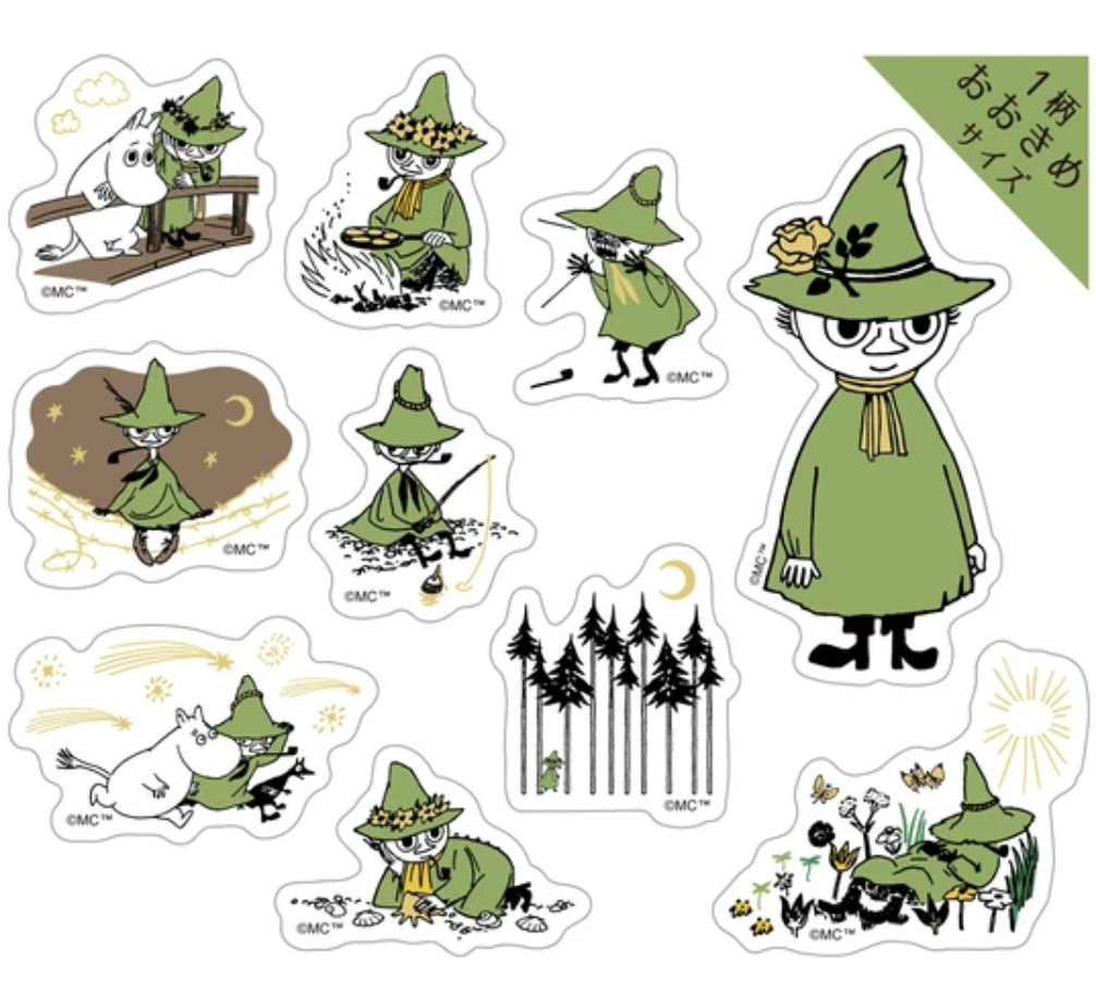 Planner Stickers Moomin Sparkle Flake sticker Snufkin Clear