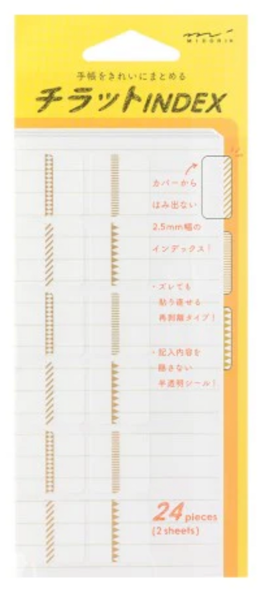 MIDORI CHIRATTO INDEX TAB - LARGE - GOLD PATTERN
