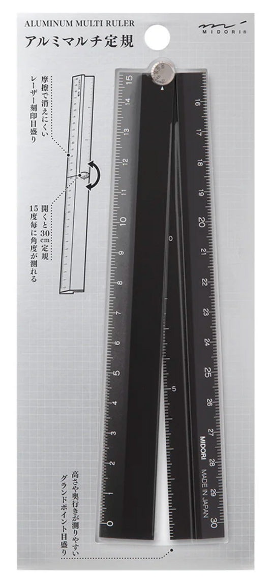 ALUMINUM MULTIPLE RULER 30CM BLACK
