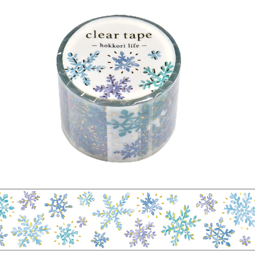 Snow Crystals Clear Tape 30mm Width