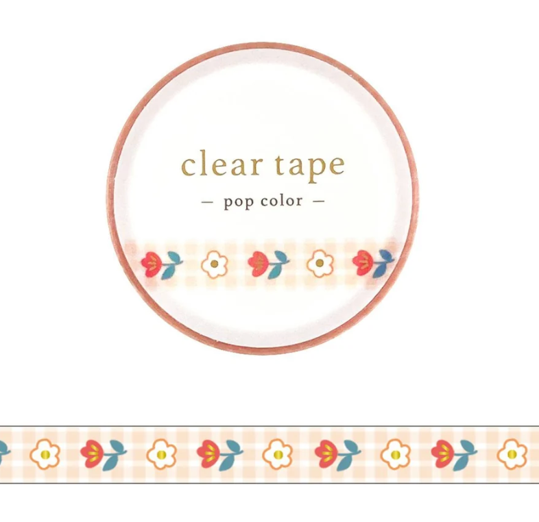 Flower - Pop Color Skinny Gold Foil Clear PET Tape