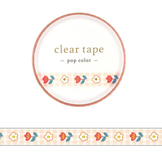 Flower - Pop Color Skinny Gold Foil Clear PET Tape