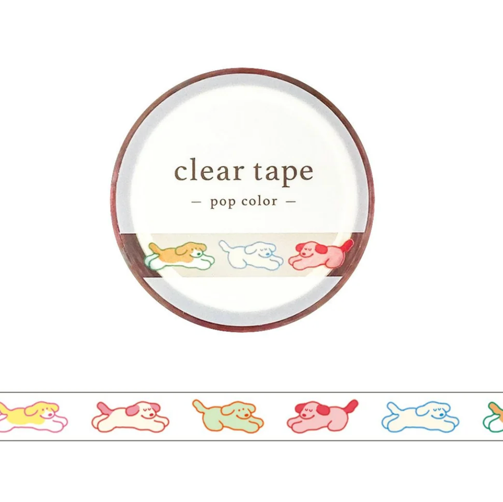 Dog - Pop Color Skinny Gold Foil Clear PET Tape