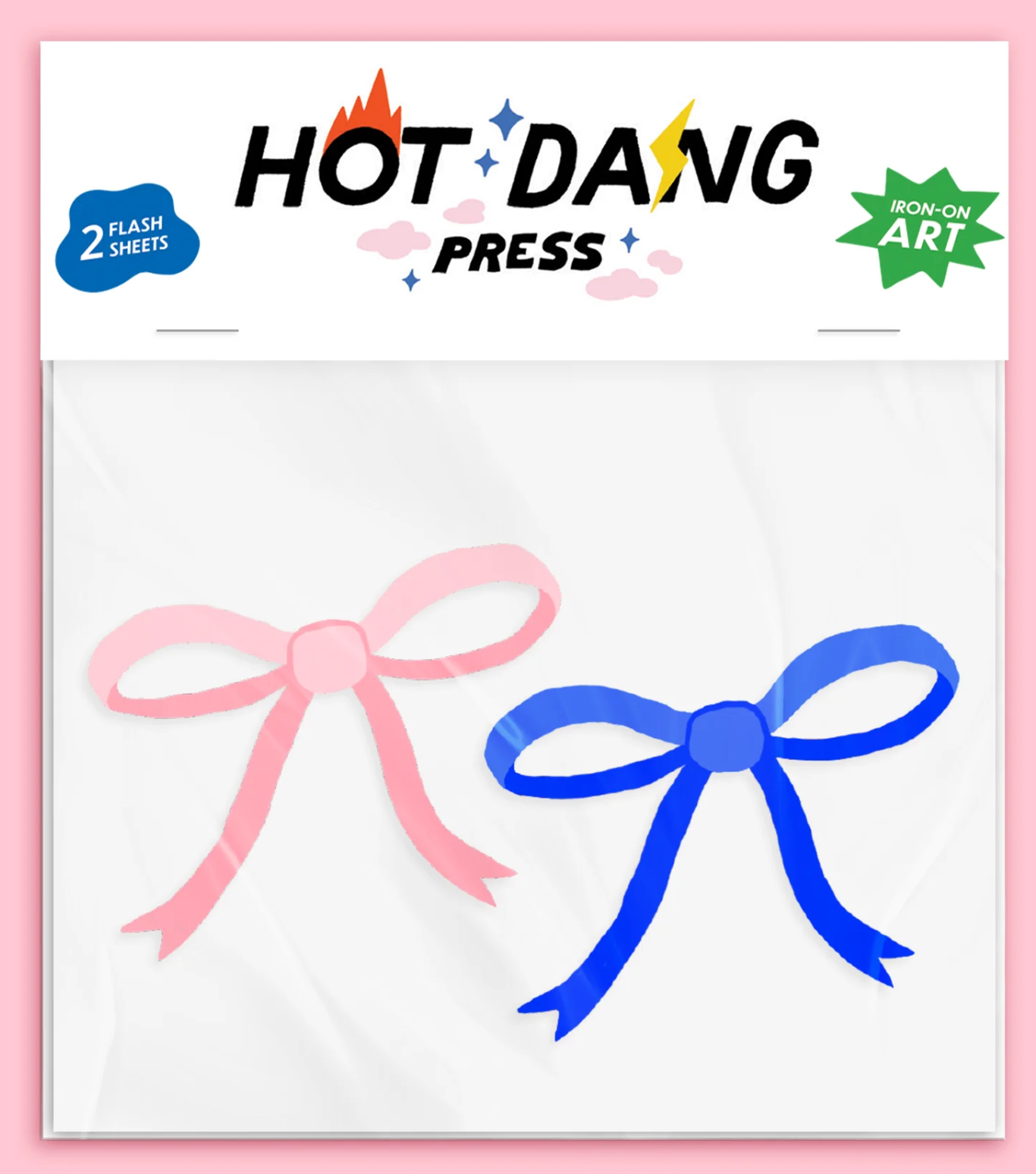 Pink and Blue Bow Buddies Iron On