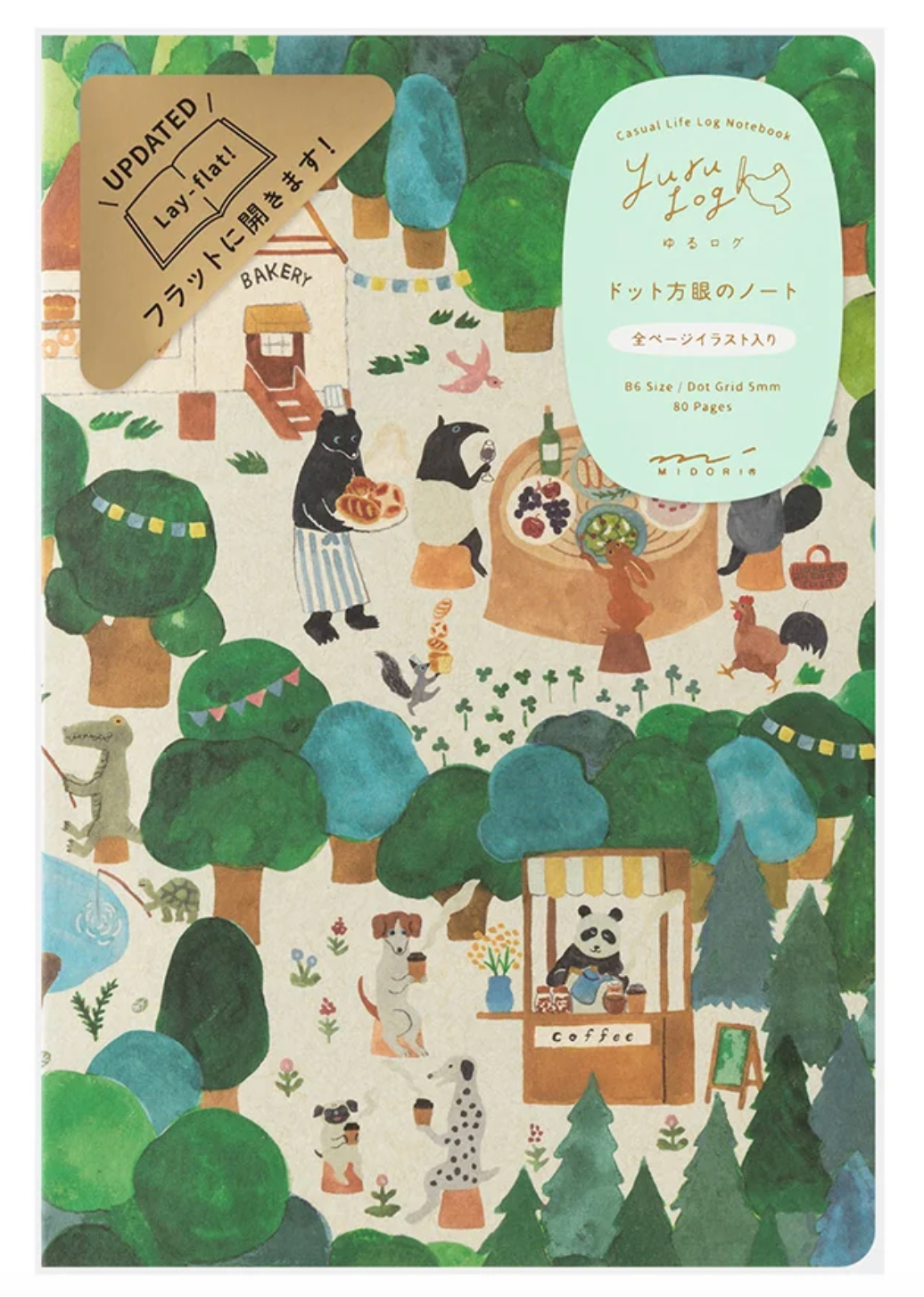 Yuru Log Notebook - Forest Animal A - B6