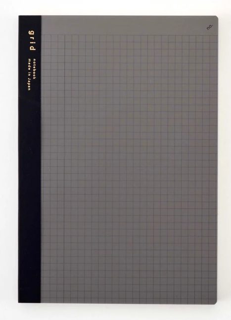 Diago Grid Notebook A5 Black Clear Cover