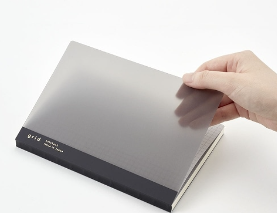 Diago Grid Notebook A5 Black Clear Cover