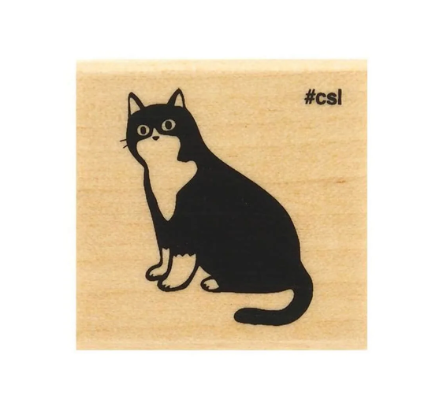 I Heart Stamp Black and White Cat