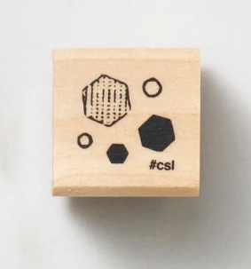 I Heart Stamp Hexagons Stamp