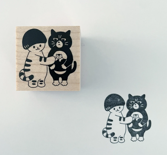 Mushroom Cat with Cat Friend Stamp