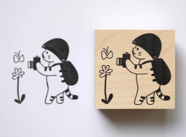 Mushroom Cat Photography Stamp