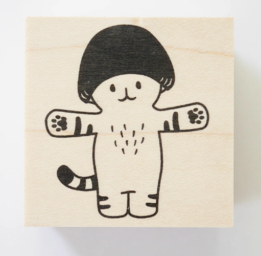 Mushroom Cat Hug Stamp