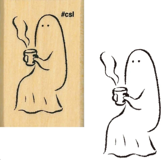 I Heart Stamp Ghost Coffee Stamp