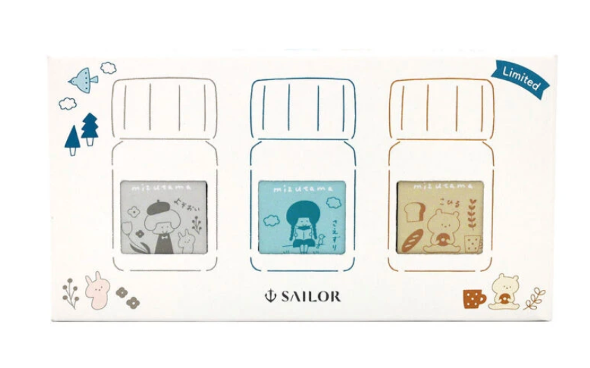 Sailor x mizutama Fountain Pen Ink 3-Colour Set (Limited Edition)
