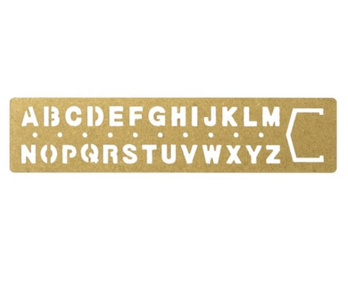BRASS TEMPLATE BOOKMARK ALPHABET