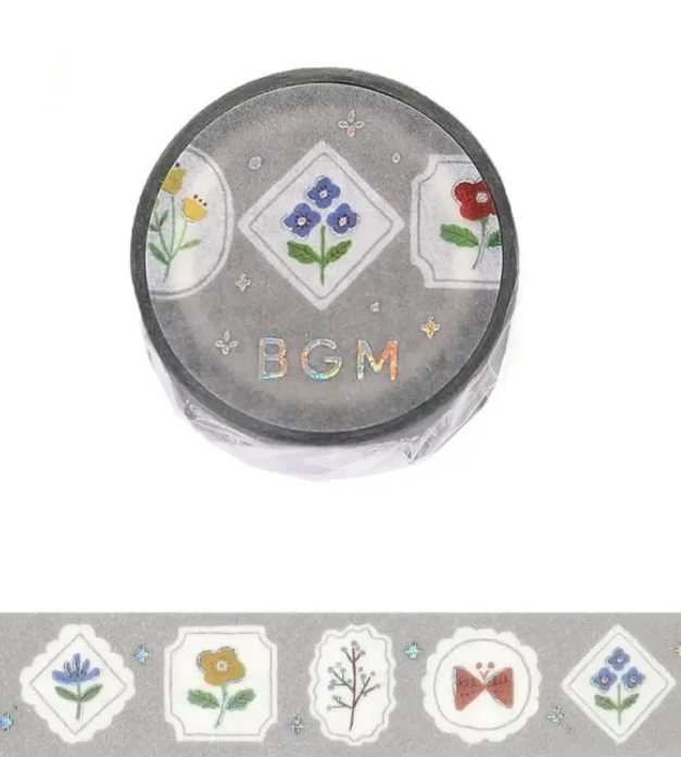 BGM Gray Flower Brooch Tape