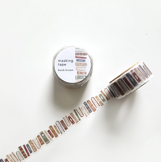 Book Brown, Die-Cut Washi Tape
