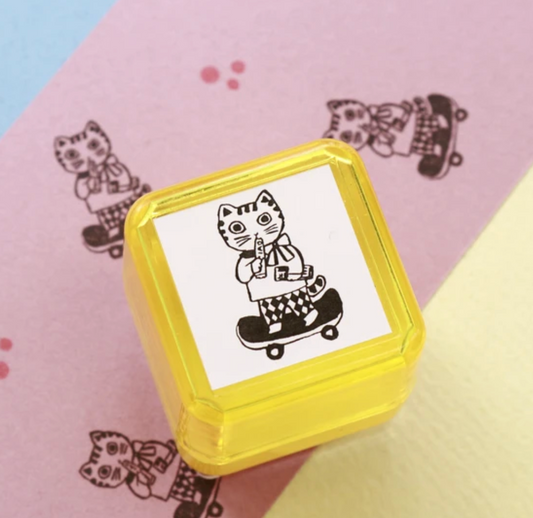 Push-button Stamp Yumi Kitagishi - Outgoing Cat