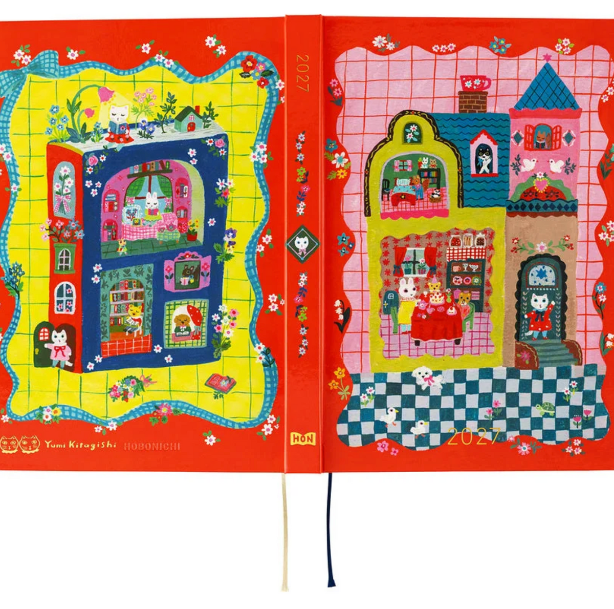 Hobonichi A5 Hon - Yumi Kitagishi: White Cat and Rabbit’s Tea Room