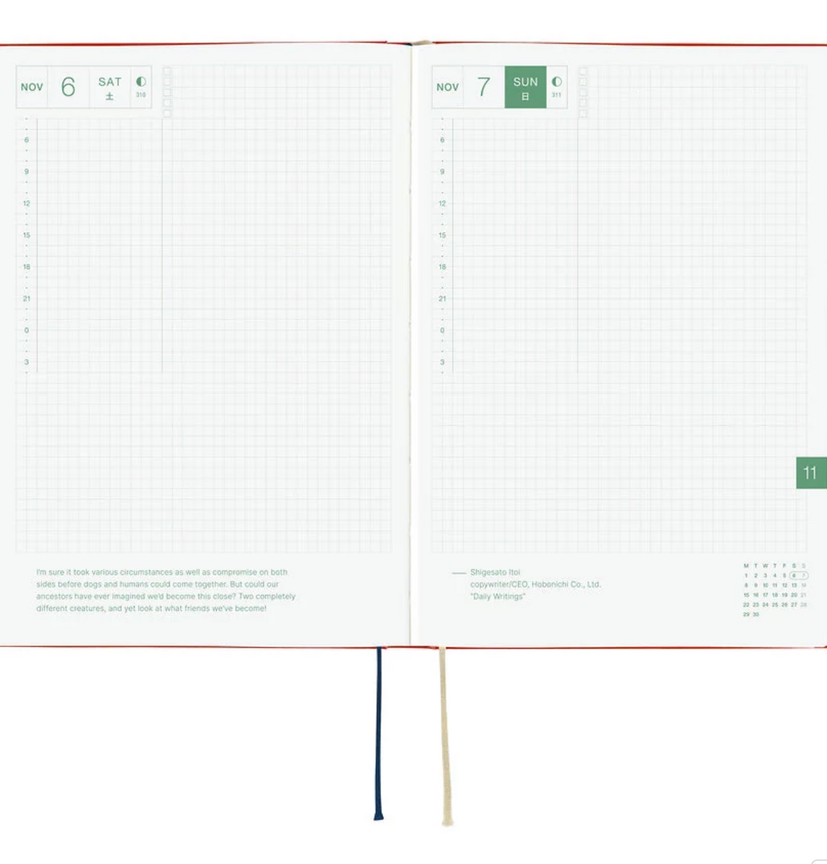 Hobonichi A5 Hon - Yumi Kitagishi: White Cat and Rabbit’s Tea Room