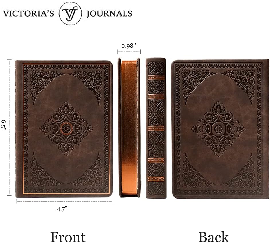 Vintage Classic Style Journal Vegan Leather (Brown) S