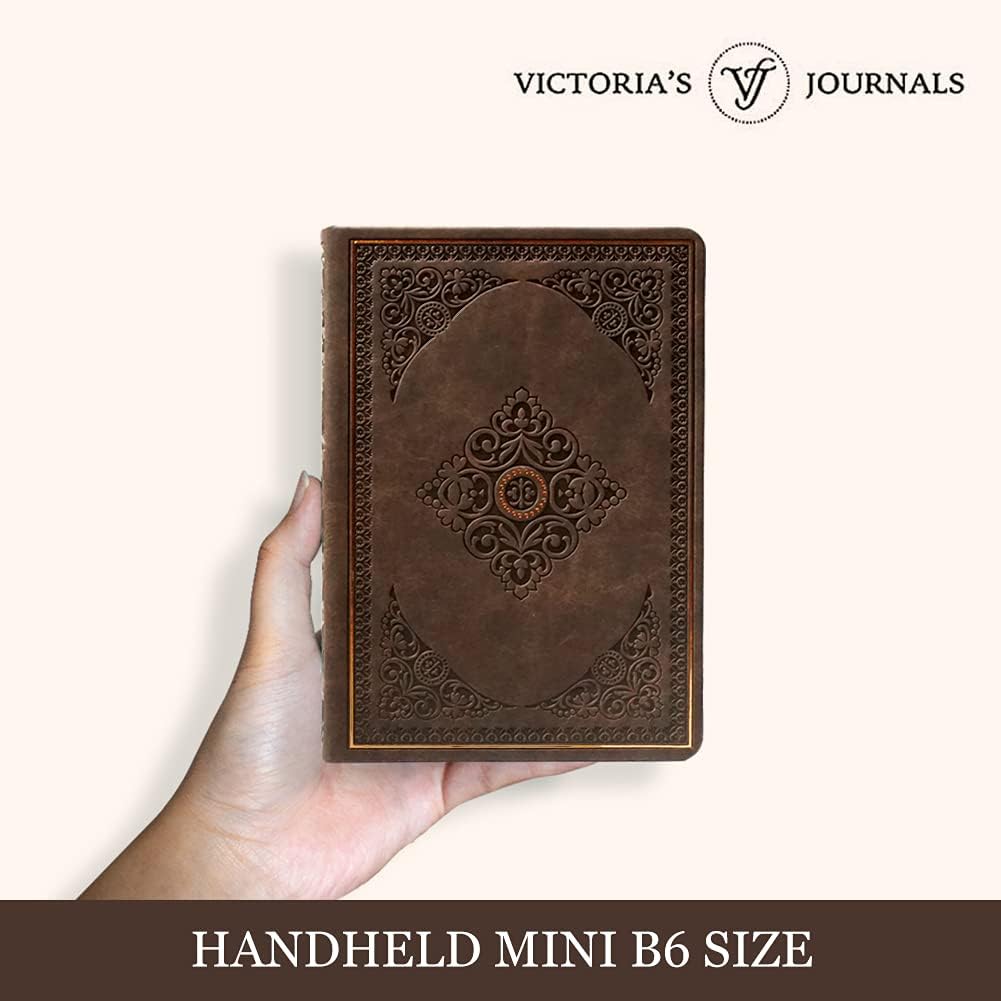 Vintage Classic Style Journal Vegan Leather (Brown) S