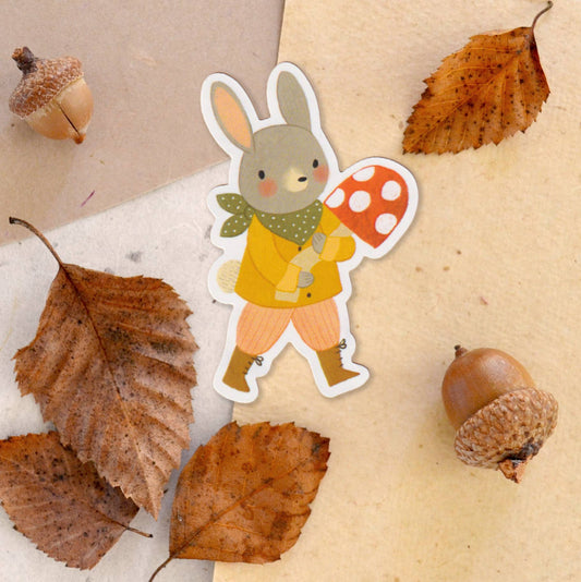 Harvest Bunny & Mushroom Sticker