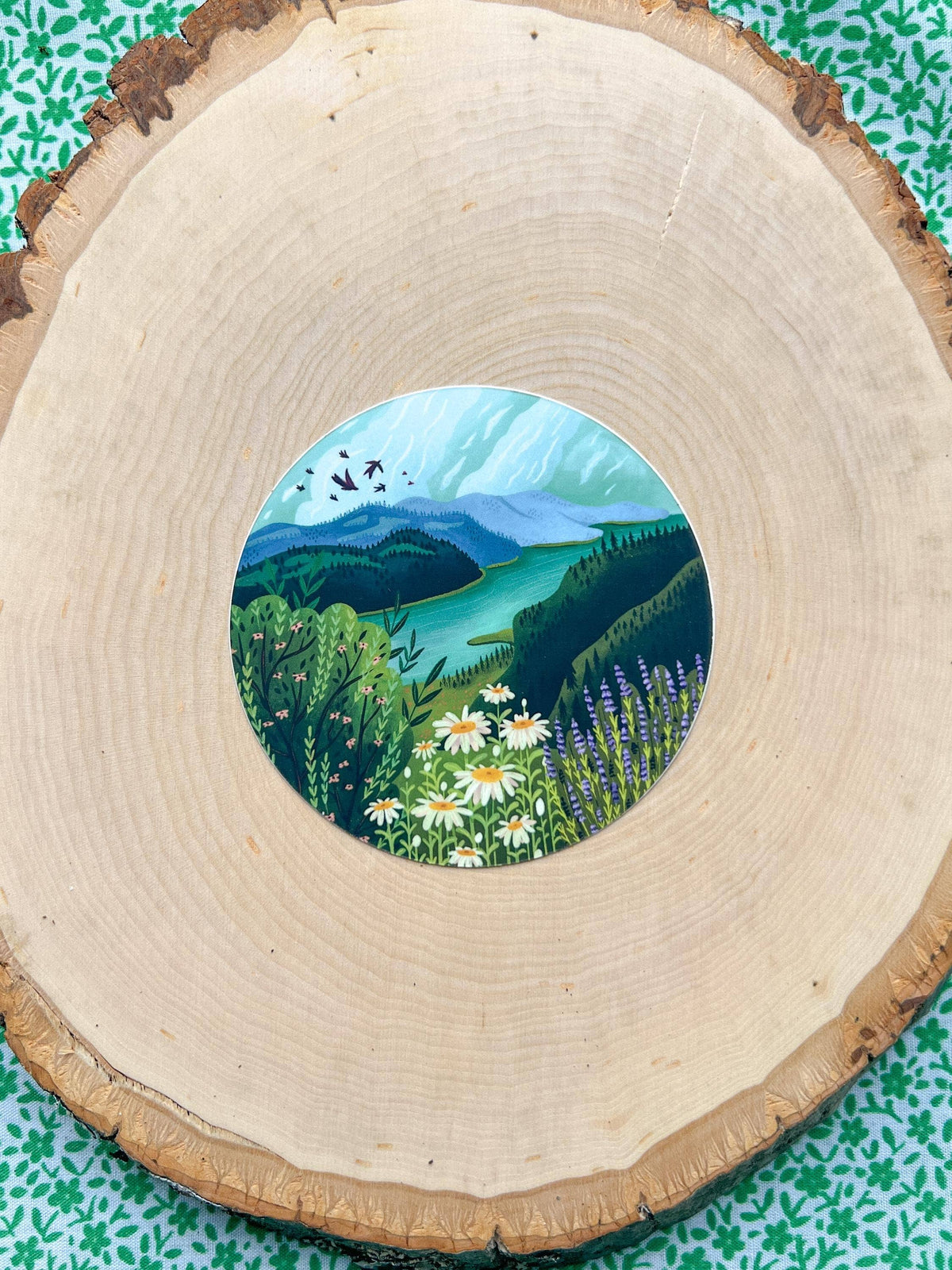 River and Mountains Nature Sticker, Columbia River PNW