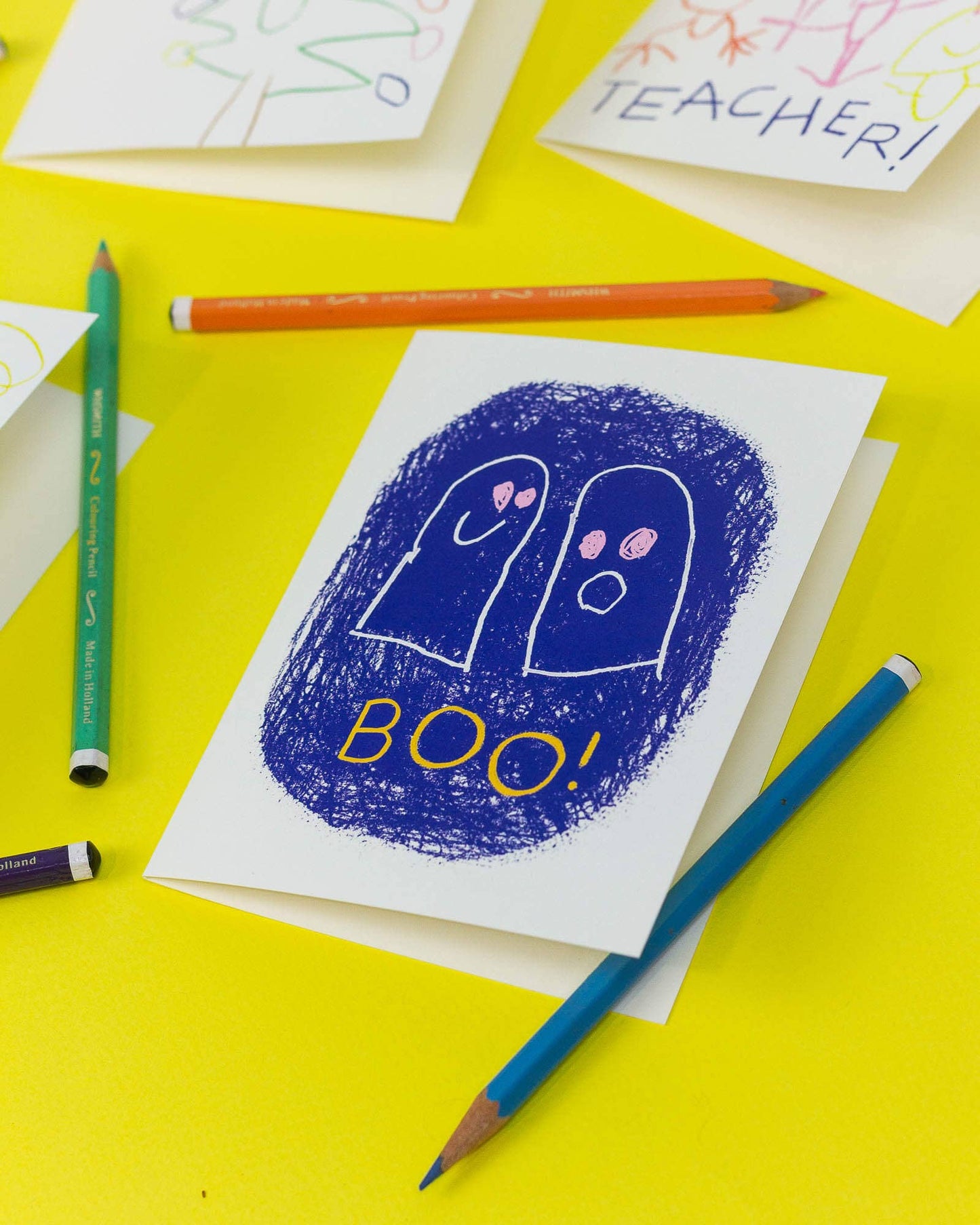 Lil Darlin', Cards by Kids, BOO Two Ghosts Halloween Card