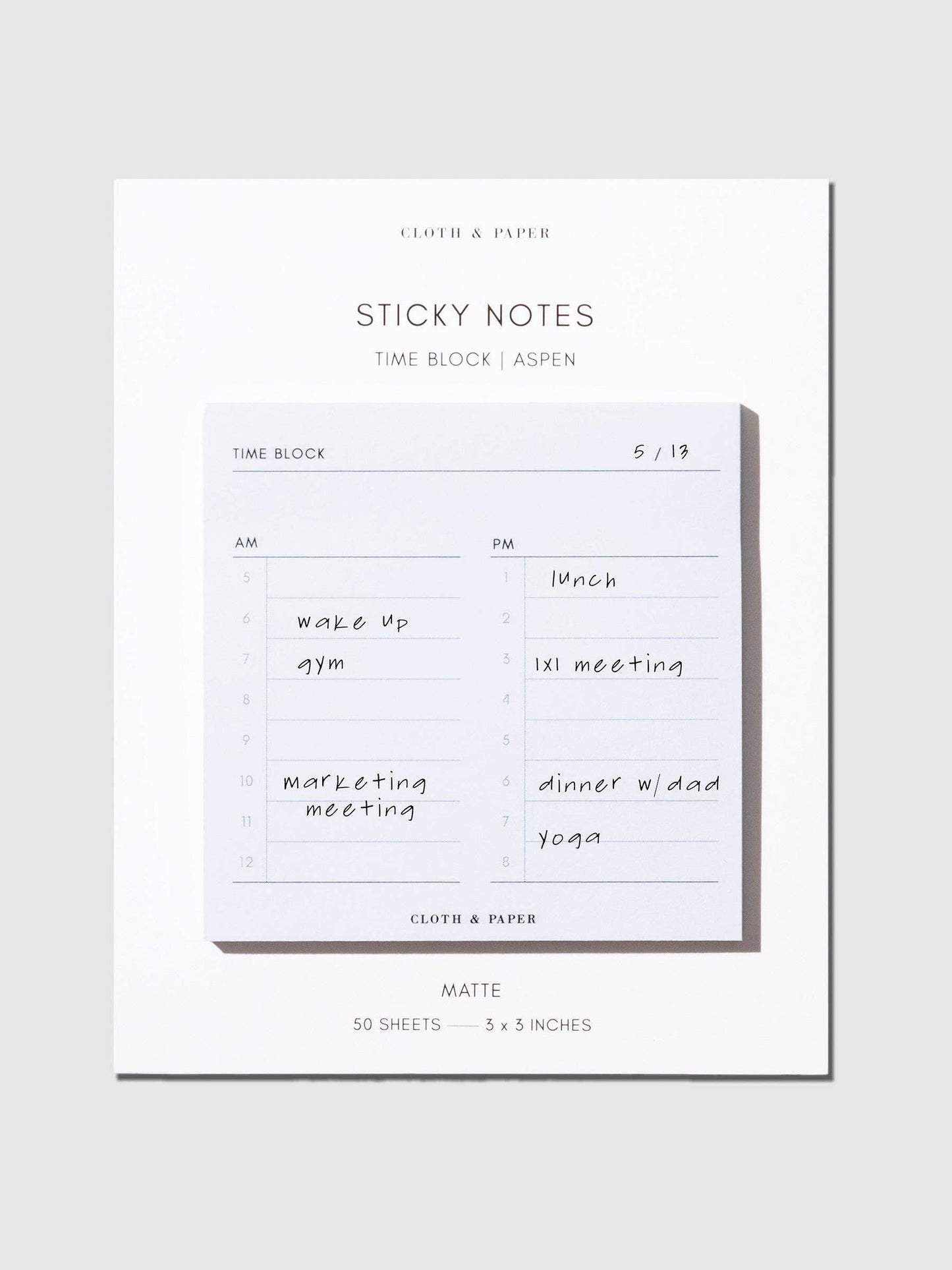 Time Block Sticky Note