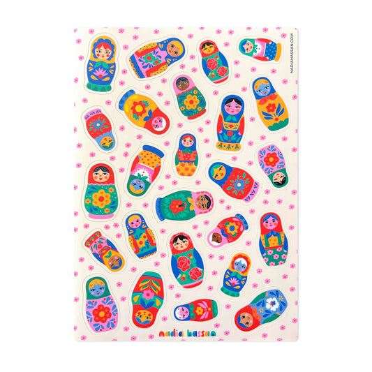 Nesting Dolls 5x7 Sticker Sheet