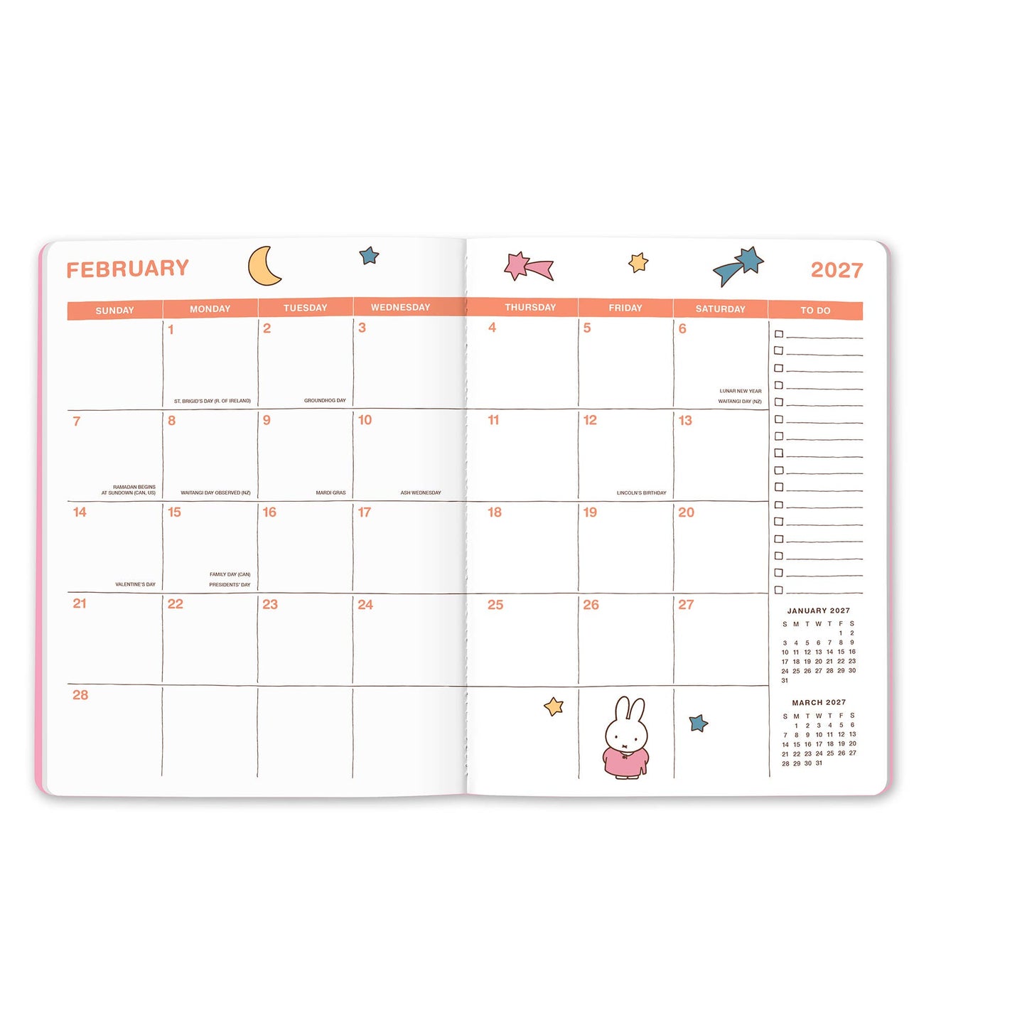 2027 Miffy A Year in Color Just Right Monthly Planner with Enamel Charm Bookmark