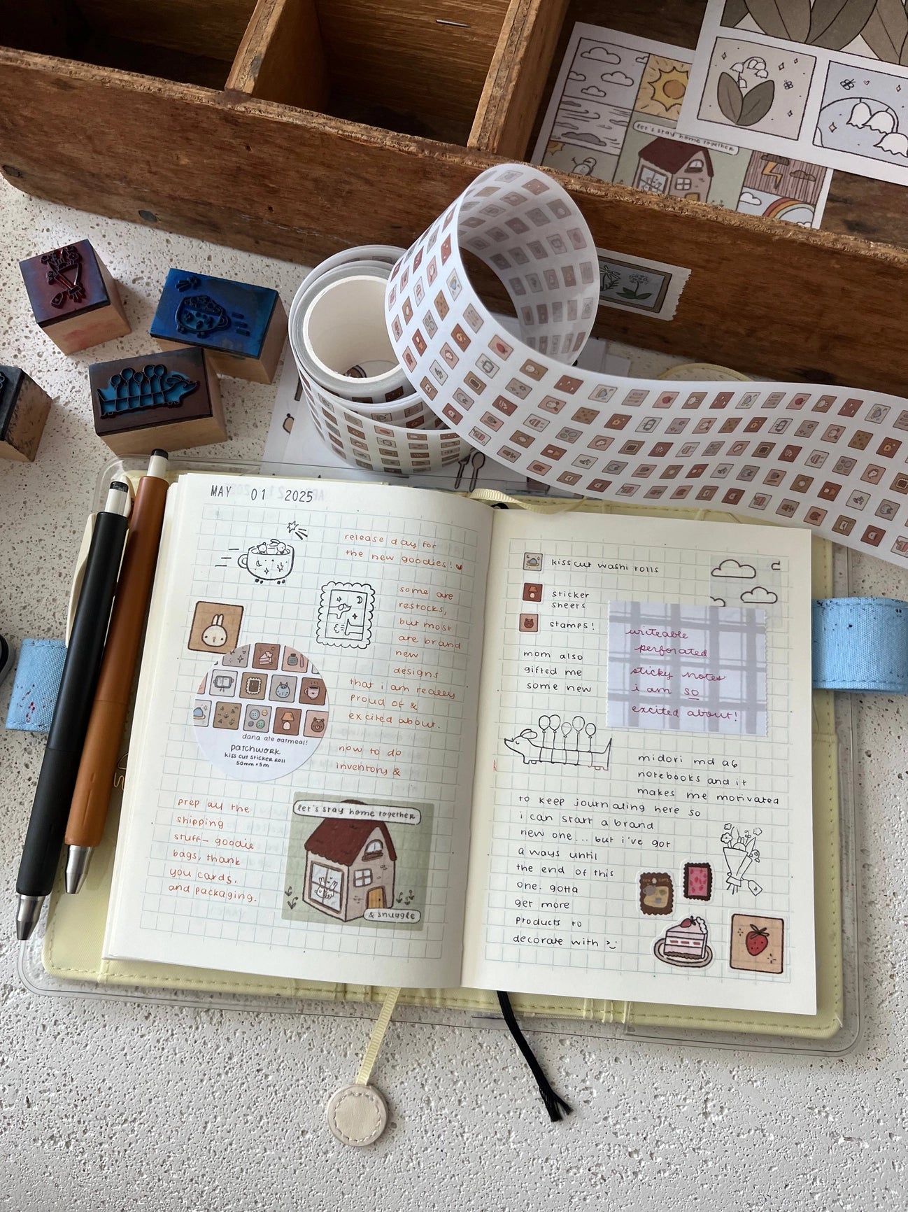 Patchwork Kiss Cut Sticker Roll