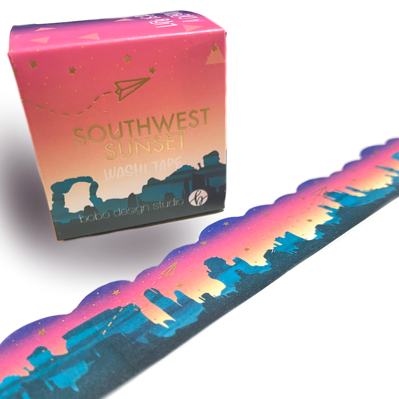 Southwest Sunset - Gold Foil Cloud Cut Washi Tape