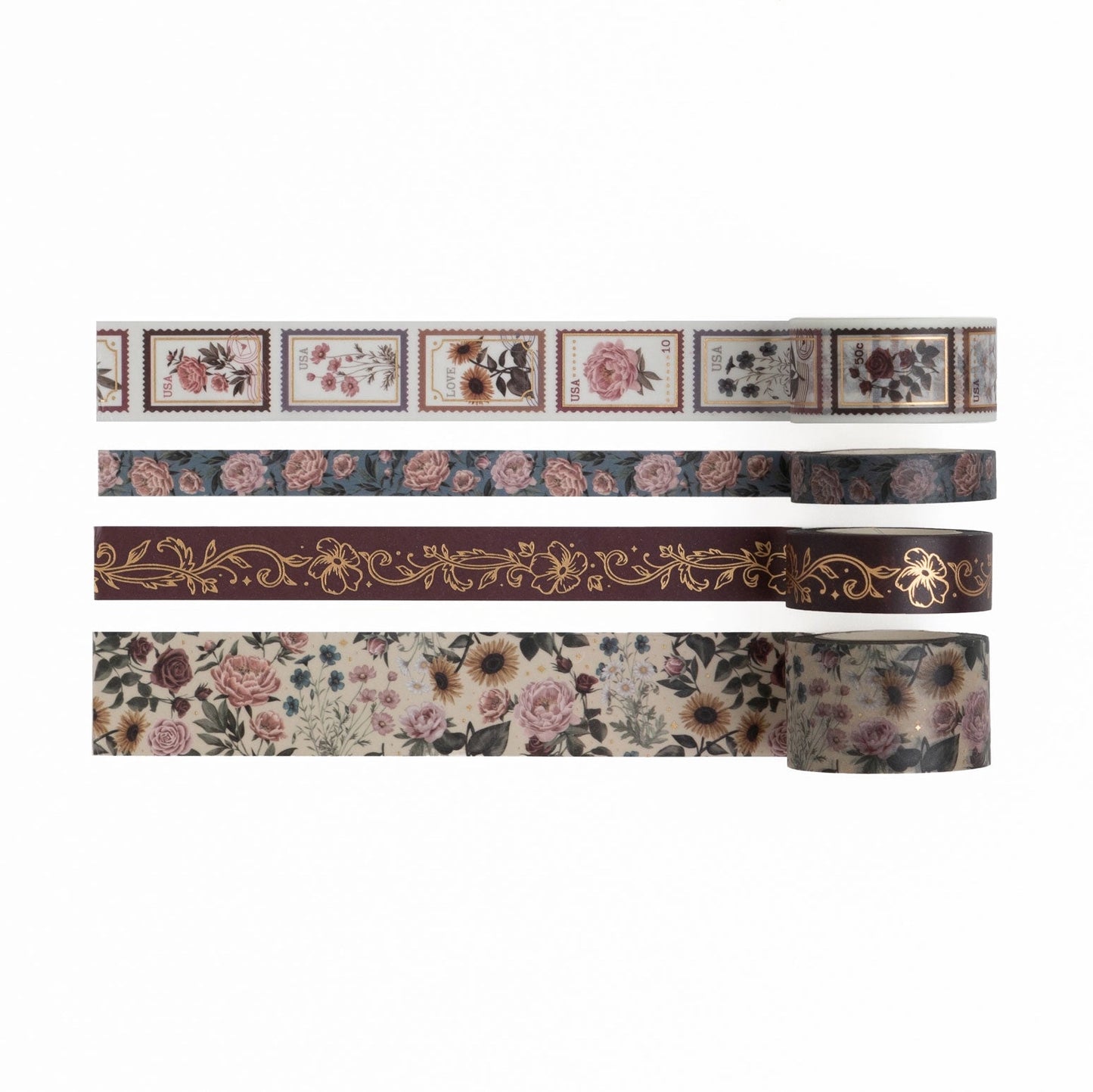 Antique Floral Washi Tape Set
