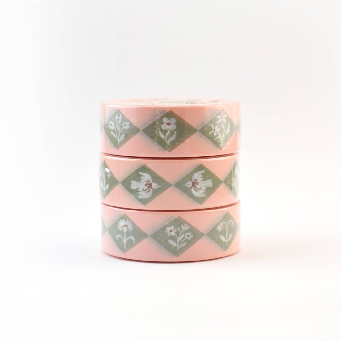 Floral Diamonds Green 15mm Washi Tape