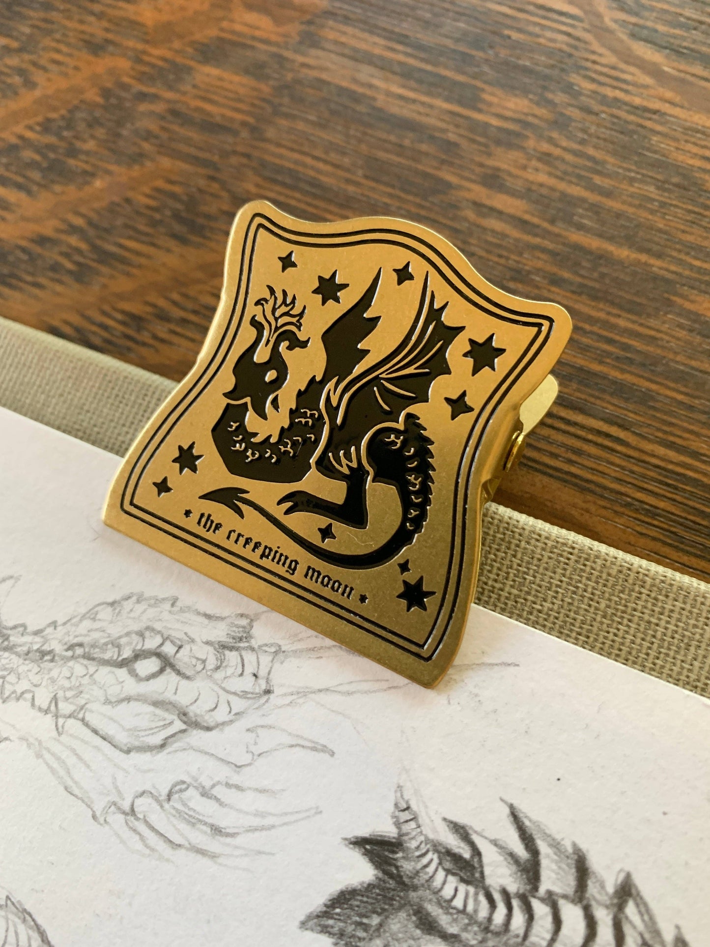 Draco Dragon Brass Metal Journal Clip