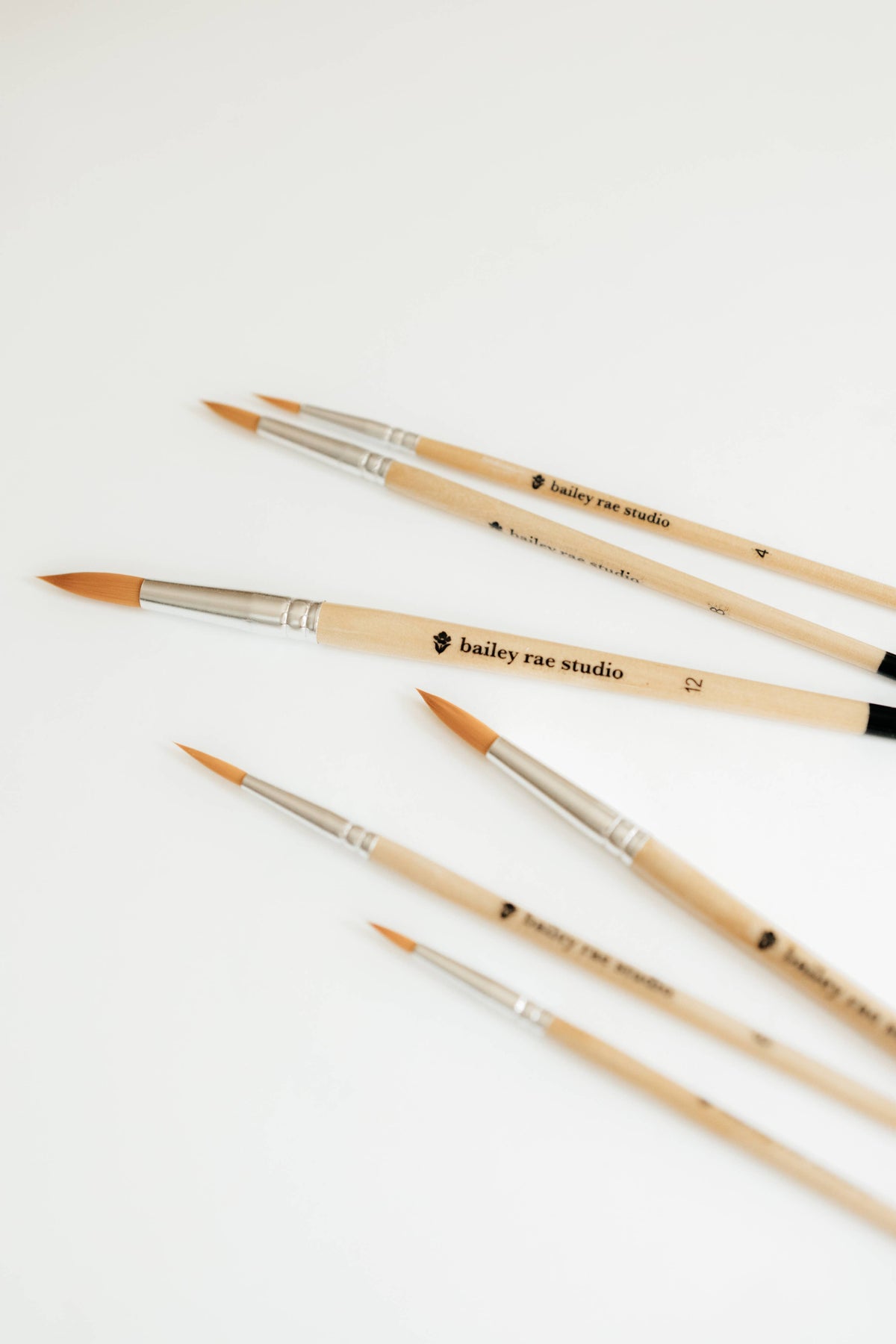 Round tip watercolor brush set -- 6 piece