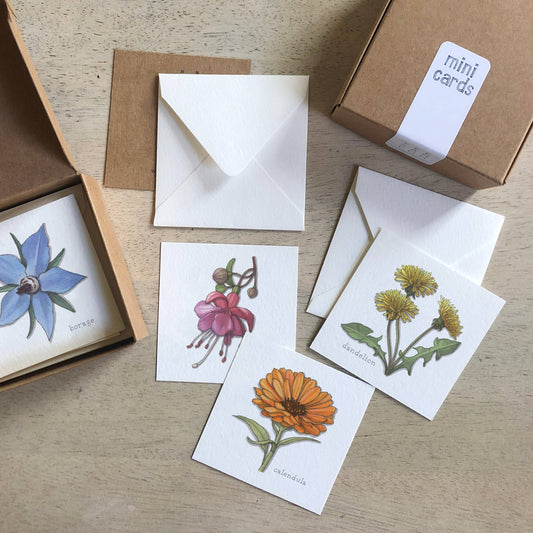 Mini Cards Set / Flowers 01