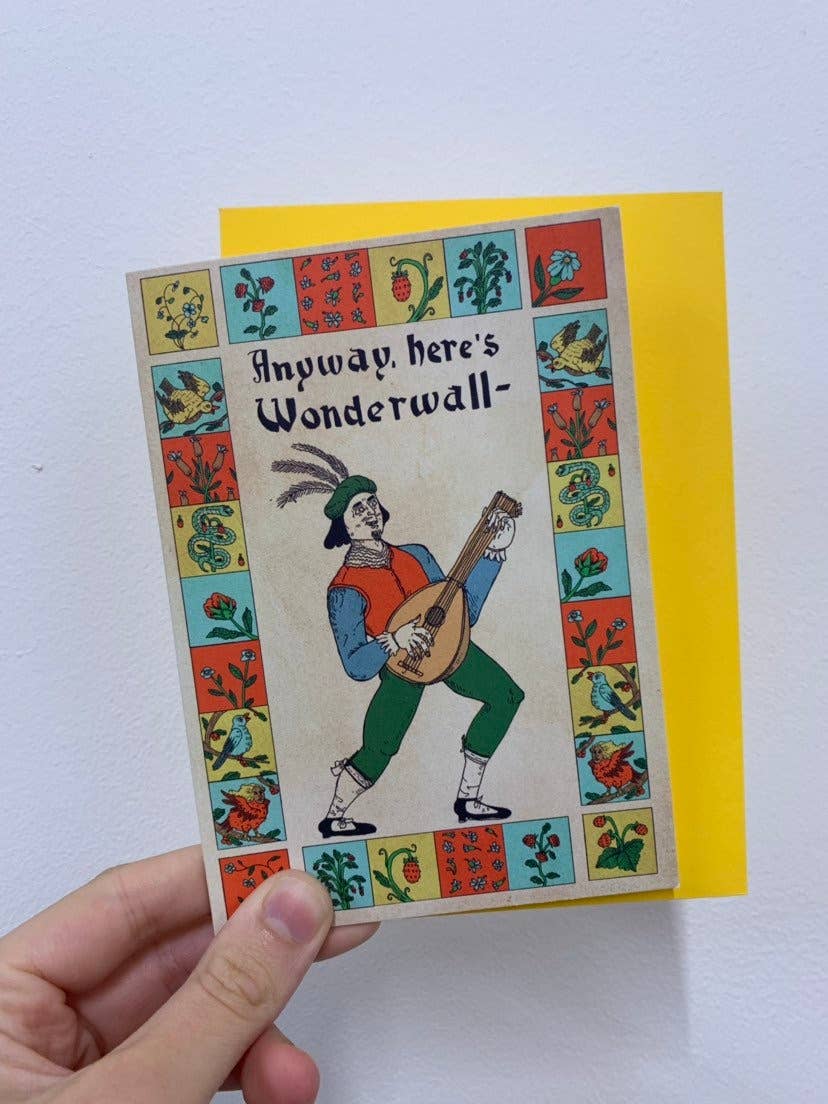 Medieval Lute Birthday Greeting Card "Wonderwall
